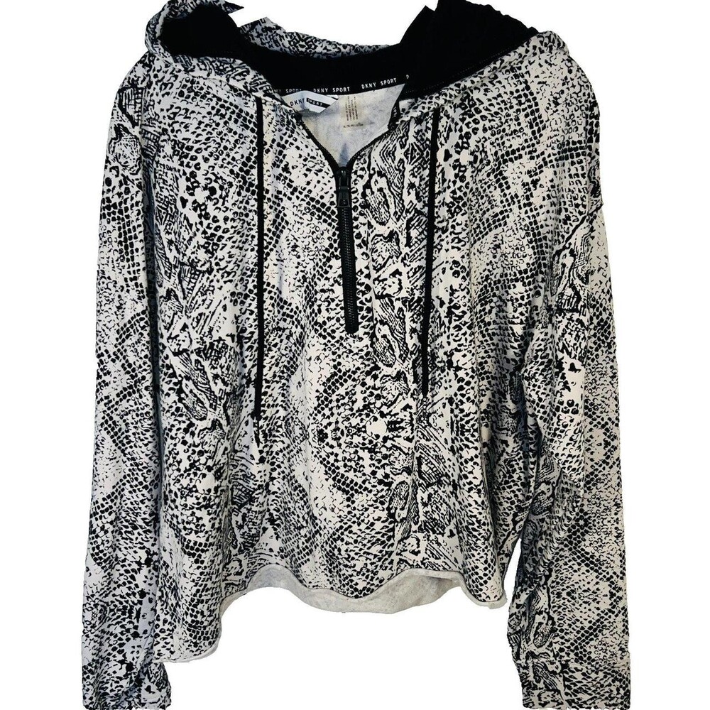 DKNY Women's Black and White Hoodie